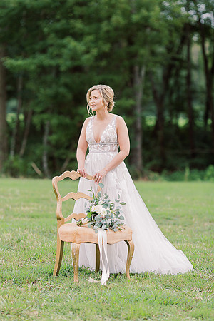Bride in front of the Barn at Cranberry Creek