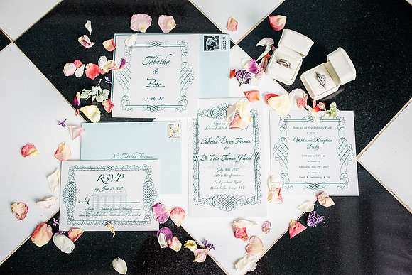 The Greenbrier floor with wedding invitation suite